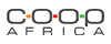 CoopAfrica logo - orange, red and green dots separating letter in the word coop
